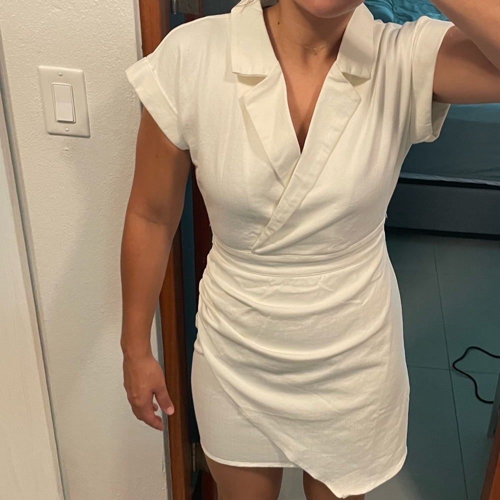 NWT Beautiful Blue Blush - White Midi Dress - Size M - Picture 4 of 7